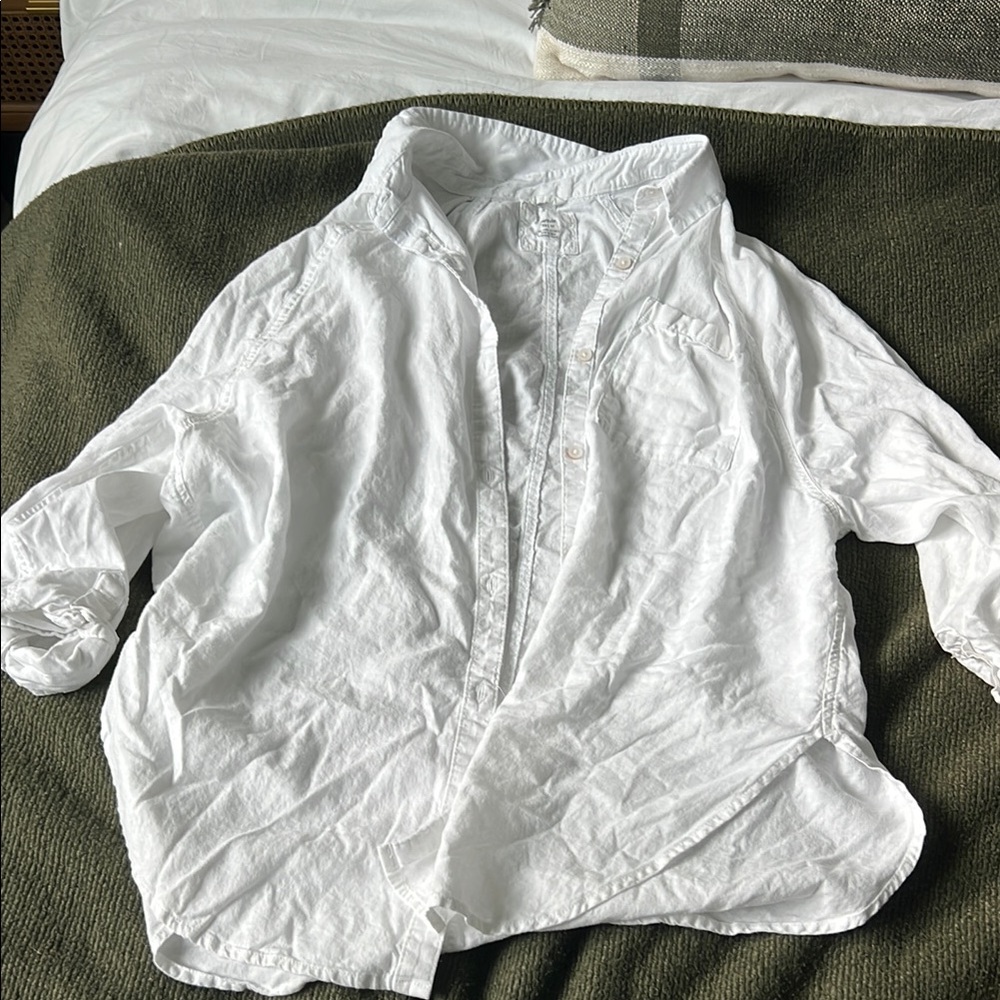 Aerie white linen shirt